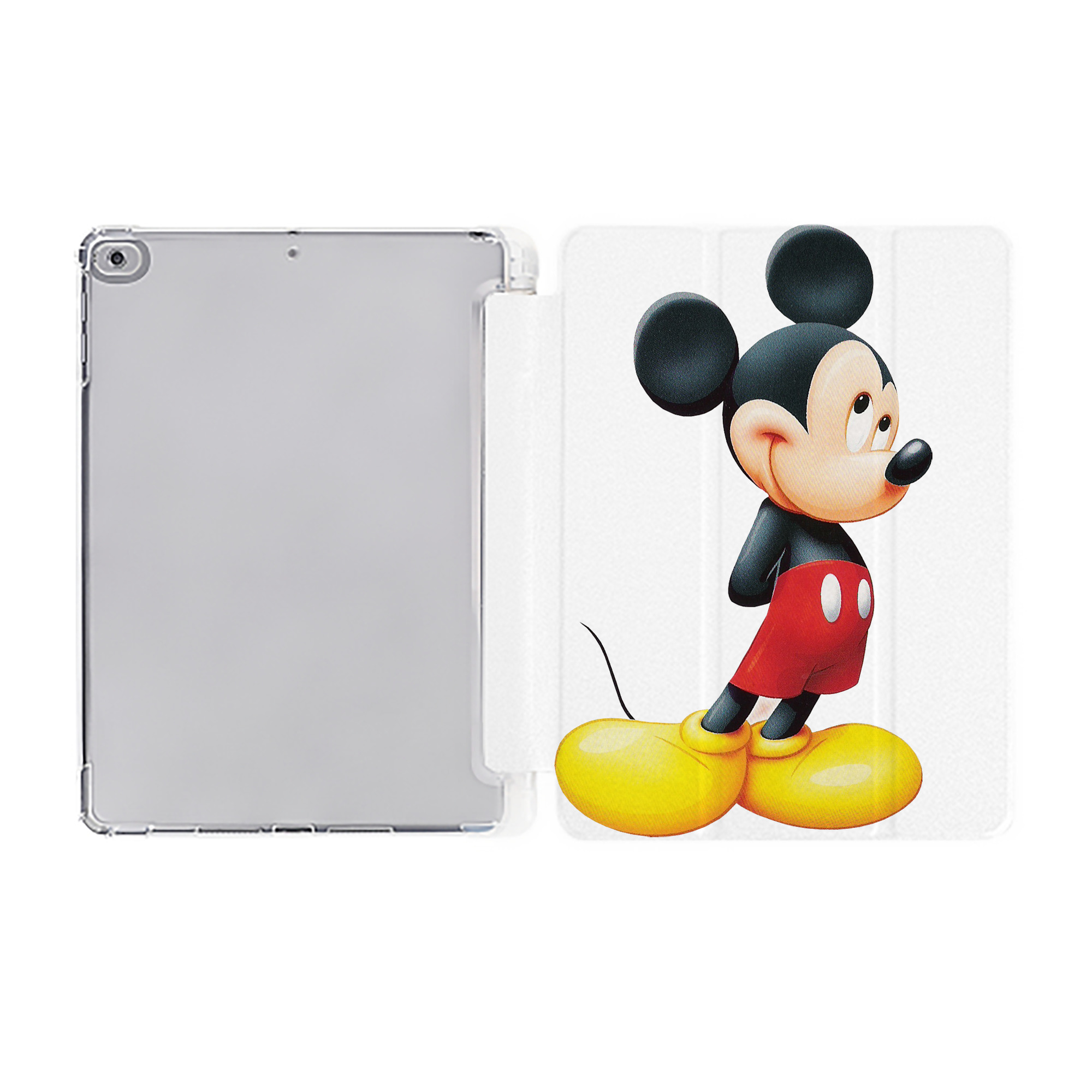 （画像用） ミッキーマウス Mickey Mouse IPad ケース ペン収納付き 三つ折りスタンド PUレザー×シリコン 対応機種9.5/10.5/10.9インチ